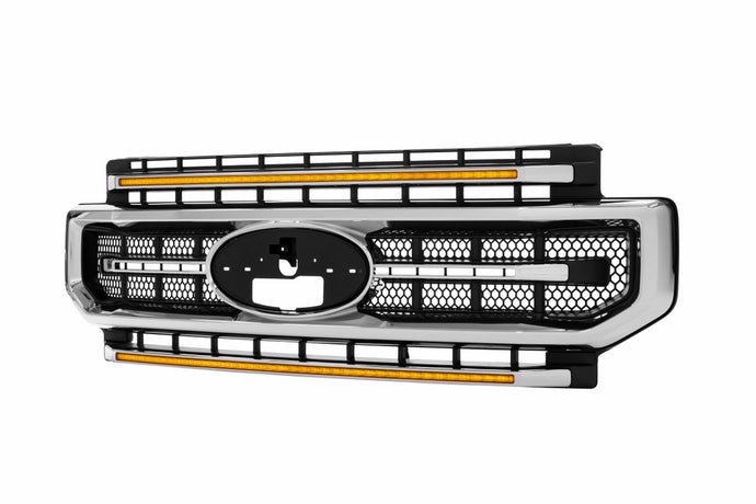 Morimoto | 2020-2022 Ford Super Duty XBG LED DRL Grille | Chrome Finish / Amber DRL