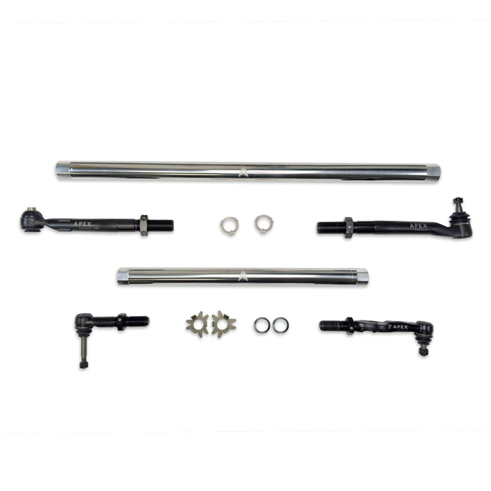 Apex Chassis | 2017-2025 Ford F250 / F350 Super Duty 4WD Pro Lock Steering Kit Polished Aluminum