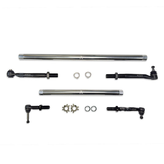 Apex Chassis | 2017-2025 Ford F250 / F350 Super Duty 4WD Pro Lock Steering Kit Polished Aluminum