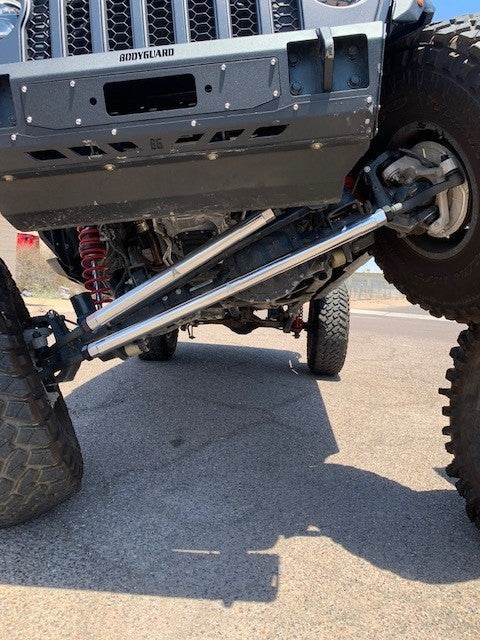 Apex Chassis | Jeep Wrangler JL / Gladiator JT 2.5 Ton Tie Rod & Drag Link Assembly - Polished Aluminum | KIT125