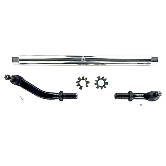 Apex Chassis | 2007-2018 Jeep Wrangler JK 2.5 Ton Drag Link Assembly - No Flip - Polished Aluminum KIT142