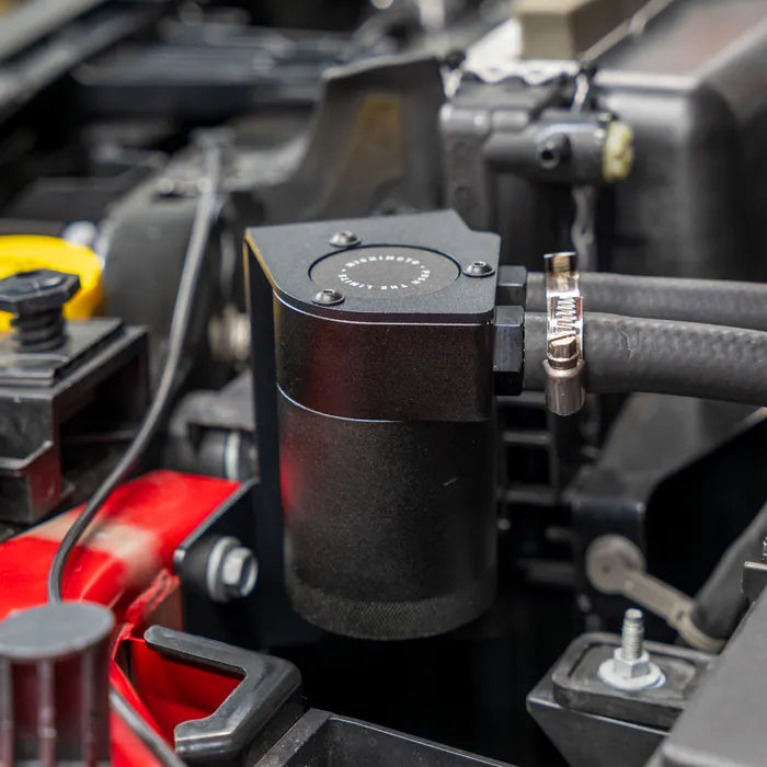 Load image into Gallery viewer, Mishimoto | 2025-2026 Dodge Ram 1500 3.0L Hurricane Baffled Oil Catch Can Kit - Black
