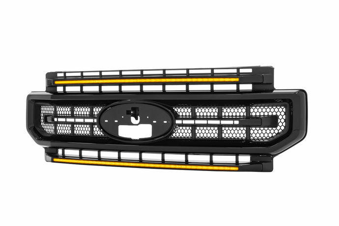 Morimoto | 2020-2022 Ford Super Duty XBG LED DRL Grille | Paintable Black / Amber DRL