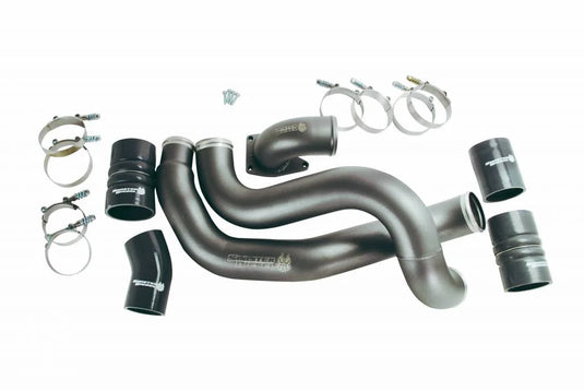 Sinister Diesel | 2003-2007 Ford 6.0L Power Stroke Single Alternator Intercooler Charge Pipe Kit & Intake Elbow - Gray