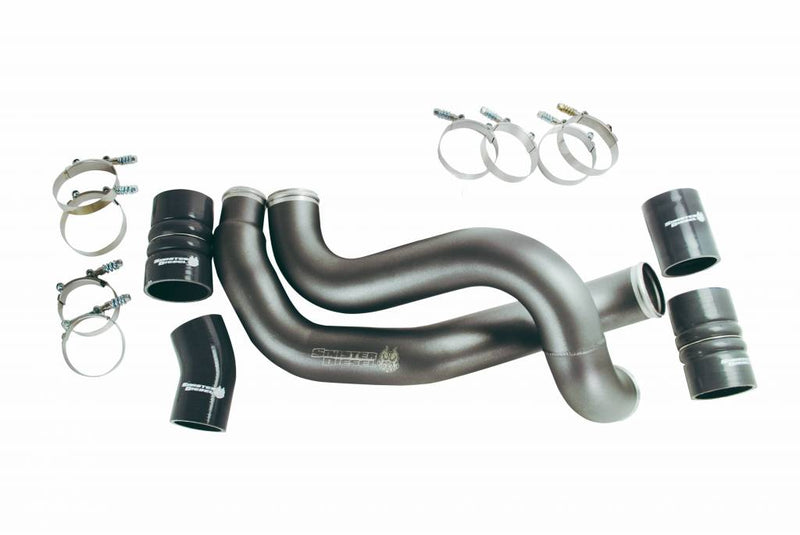 Load image into Gallery viewer, Sinister Diesel | 2003-2007 Ford 6.0L Power Stroke Single Alternator Charge Pipe Kit - Gray
