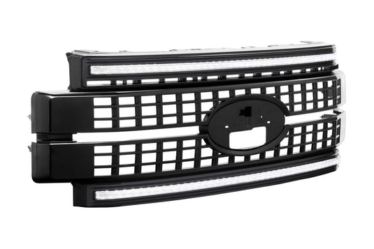 Morimoto | 2017-2019 Ford Super Duty XBG LED DRL Grille | Paintable Black / White DRL