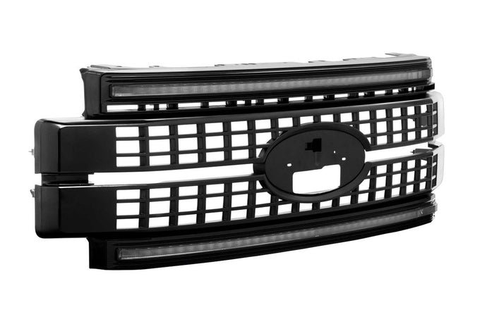 Morimoto | 2017-2019 Ford Super Duty XBG LED DRL Grille | Paintable Black / Amber DRL