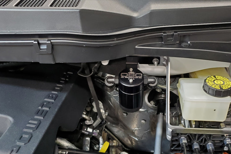 Load image into Gallery viewer, J&amp;L 2021-2025 Ford F-150 3.5L Passenger Side Oil Separator 3.0 - Black Anodized
