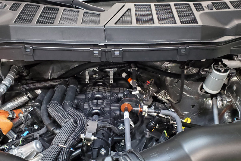 Load image into Gallery viewer, J&amp;L 2021-2025 Ford F-150 3.5L Passenger Side Oil Separator 3.0 - Clear Anodized
