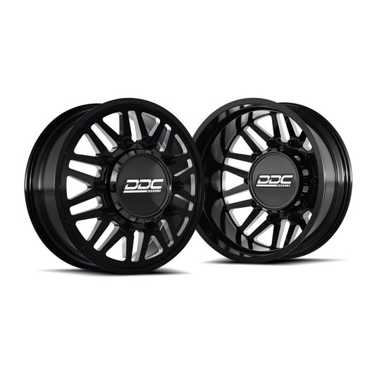 DDC Dually Wheels 94-18 RAM / 92-10 GM Aftermath Black / Milled 20X8.25 8X165 12.50 *DISCONTINUED* 165-20-01BM-A