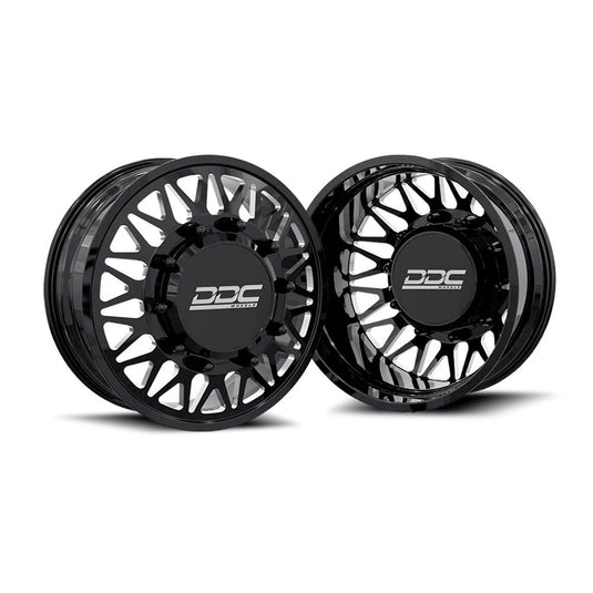 DDC Dually Wheels The Mesh Forged 24x8.25 10x225 Black / Mill 15-25 Ford F-450 / F-550 Dodge Ram 08-25 4500 / 5500 225-24-24BM-A