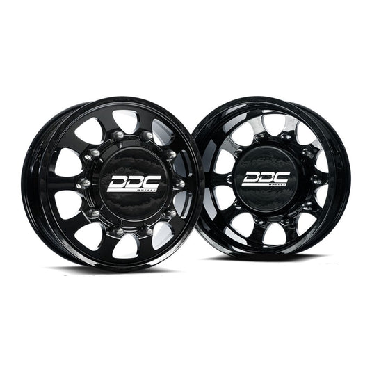 DDC Dually Wheels The Shield 20x7.75 10x225 Gloss Black 15-25 Ford F-450 / F-550 Dodge Ram 08-25 4500 / 5500 225-27-04GB-A