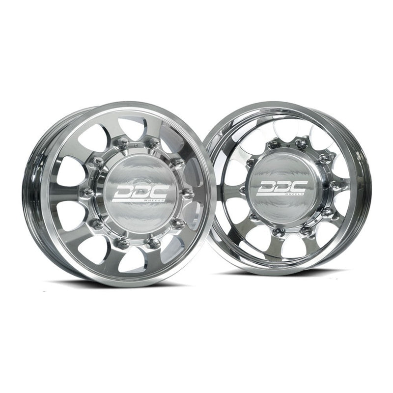 Load image into Gallery viewer, DDC Dually Wheels The Shield 22x8.25 8x200 Polished 05-25 Ford F-350 11-14 Ford F-450 19-25 Dodge Ram 3500 200-22-04PL-A
