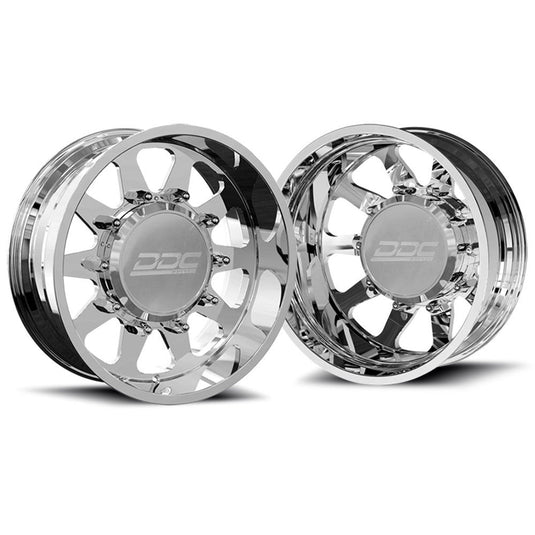DDC Dually Wheels The Ten Forged 24x8.25 10x225 Polished 15-25 Ford F-450 / F-550 Dodge Ram 08-25 4500 / 5500 225-24-22PL-A