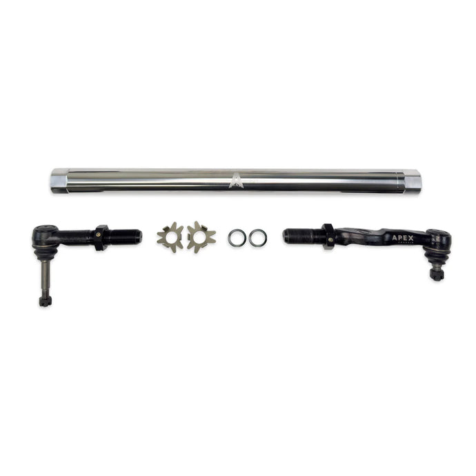 Apex Chassis | 2017-2025 Ford F250 / F350 Super Duty 4WD Drag Link Kit Polished Aluminum