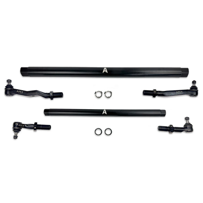 Apex Chassis | 2003-2012 Dodge Ram 2500 / 3500 4WD Pro Lock Steering Kit Black Aluminum (Without Pitman Arm)