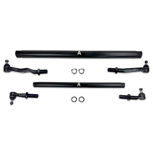 Apex Chassis | 2003-2012 Dodge Ram 2500 / 3500 4WD Pro Lock Steering Kit Black Aluminum (Without Pitman Arm)