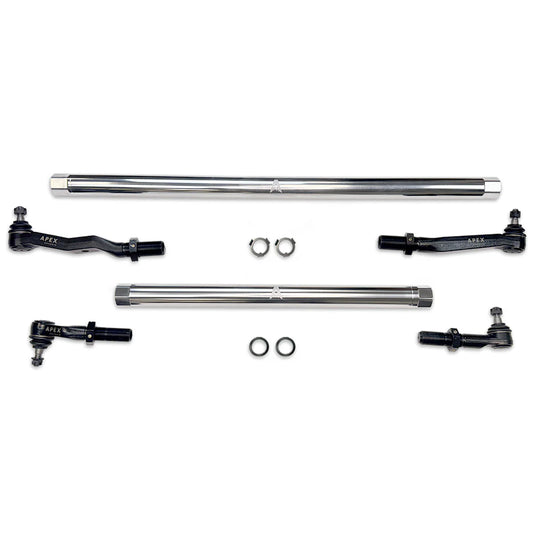 Apex Chassis | 2003-2012 Dodge Ram 2500 / 3500 4WD Pro Lock Steering Kit Polished Aluminum (Without Pitman Arm)