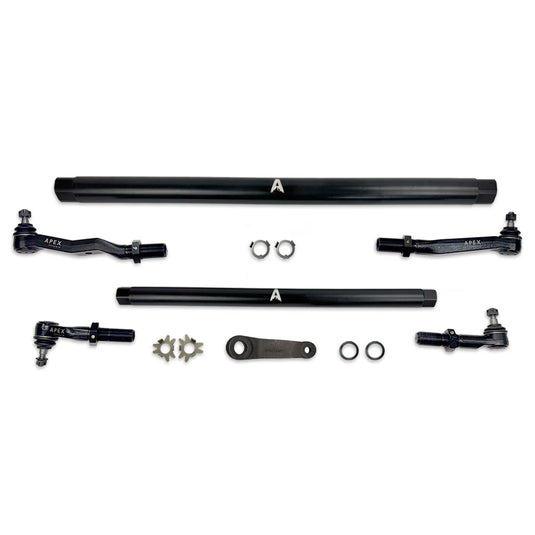 Apex Chassis | 2003-2012 Dodge Ram 2500 / 3500 4WD Pro Lock Steering Kit Black Aluminum (W/ Pitman Arm)