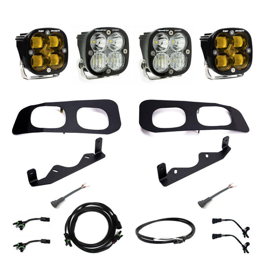 Baja Designs | 2023-2025 Ford Super Duty Squadron SAE/Sport Baja Amber Fog Pocket Light Kit W/ Upfitter