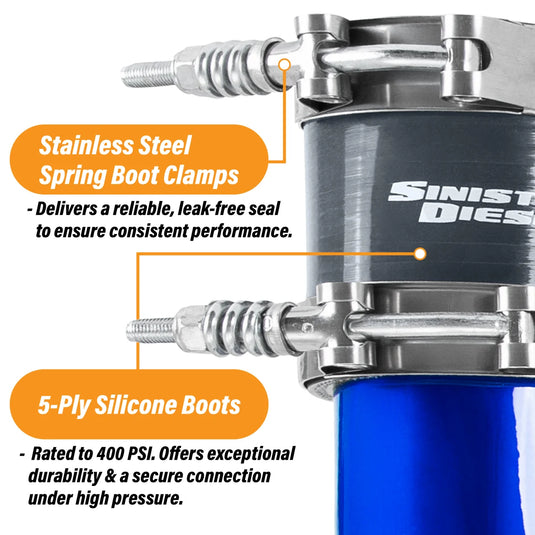 Sinister Diesel | 2003-2007 Ford 6.0L Powerstroke Intake Elbow (Hexagon) & Cold Side Charge Pipe Kit