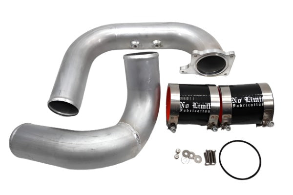 No Limit Fabrication | 2003-2007 Ford 6.0L Power Stroke Intercooler Pipe Kit Cold Side Raw Aluminum