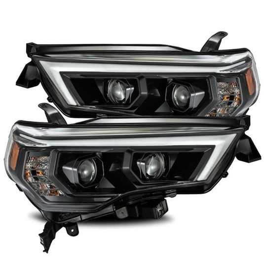 AlphaRex 14-20 Toyota 4Runner PRO-Series Projector Headlights Plank Style Alpha Black w/Seq Signal