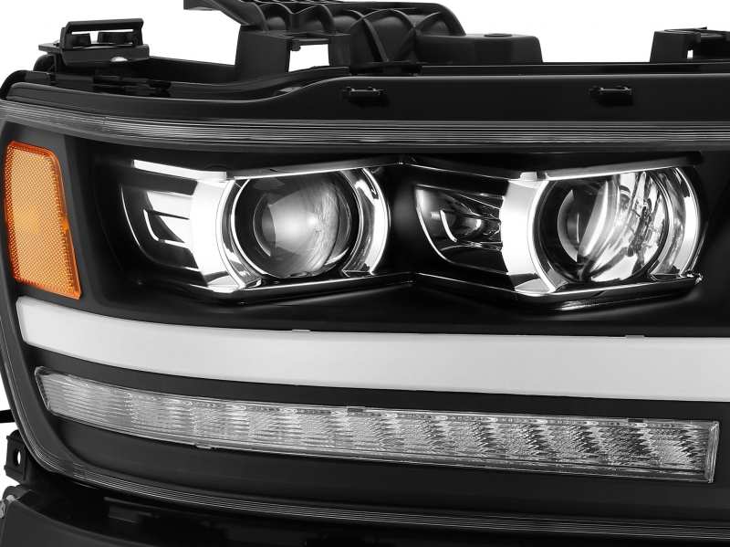 Load image into Gallery viewer, AlphaRex 19-20 Dodge Ram 1500 LUXX LED Proj Headlights Plank Jet Blk w/Activ Light/Seq Signal/DRL
