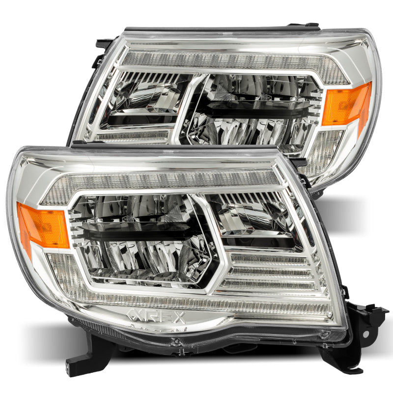 Load image into Gallery viewer, AlphaRex 05-11 Toyota Tacoma LUXX Crystal Headlights Plank Style Chrome w/Activation Light/DRL
