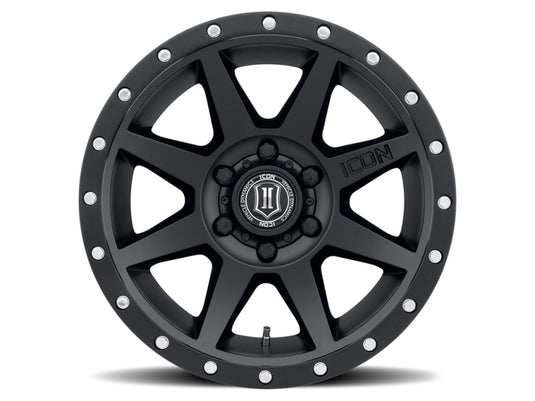 ICON Rebound 17x8.5 6x5.5 25mm Offset 5.75in BS 95.1mm mm Bore Satin Black Wheel