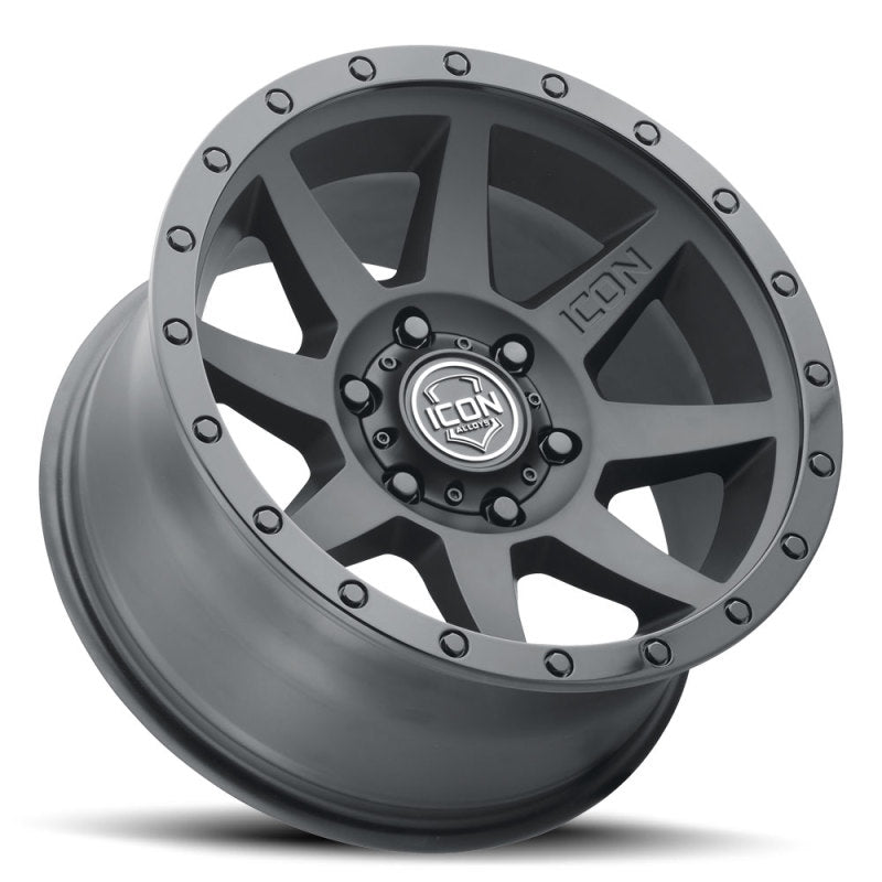 Load image into Gallery viewer, ICON Rebound 18x9 6x5.5 0mm Offset 5in BS 106.1mm Bore Double Black Wheel
