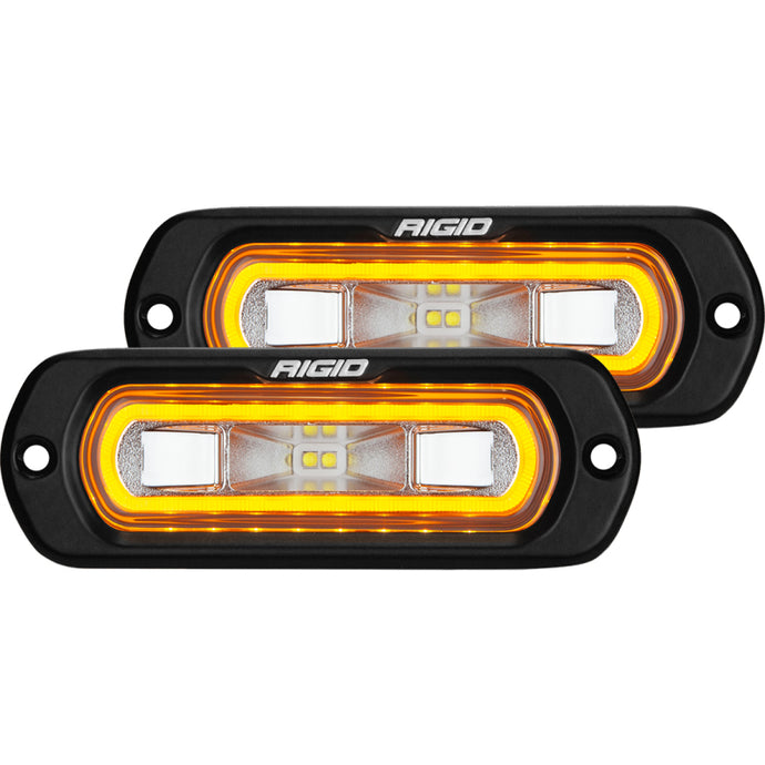 Rigid Industries | SR-L Series Flush Mount LED Spreader Pair w/ Amber Halo - Universal