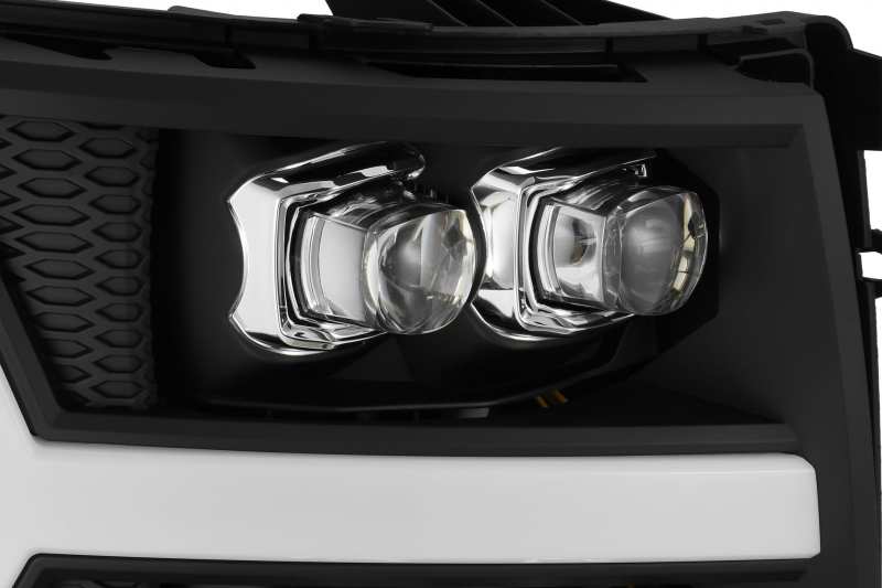 Load image into Gallery viewer, AlphaRex 07-13 Chevy 1500HD NOVA LED Proj Headlights Plank Style Gloss Blk w/Activ Light/Seq Signal
