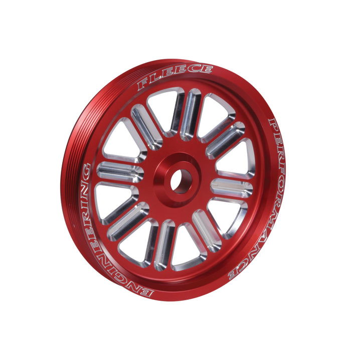 Fleece | Dodge Ram Cummins Dual Pump Spoke Pulley (For Use With FPE Dual Pump Bracket) Red