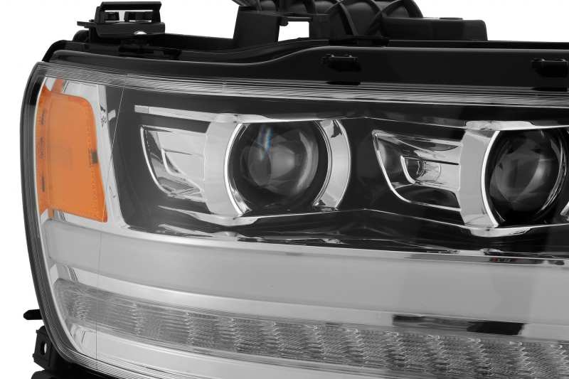 Load image into Gallery viewer, AlphaRex 19-20 Dodge Ram 1500 LUXX LED Proj Headlights Plank Chrome w/Activ Light/Seq Signal/DRL
