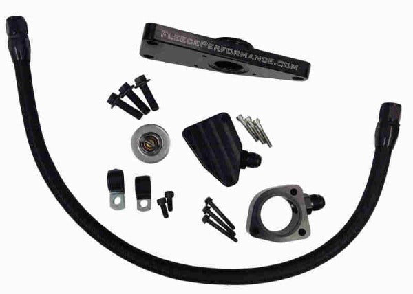 Load image into Gallery viewer, Fleece | 2003-2007 Dodge Ram 5.9 Cummins Manual Trans Coolant Bypass Kit - Black
