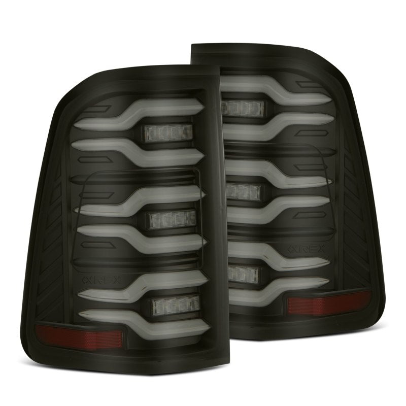 Load image into Gallery viewer, AlphaRex 19-21 Dodge Ram 1500 Luxx-Series LED Tail Lights Black w/Activ Light/Seq Signal
