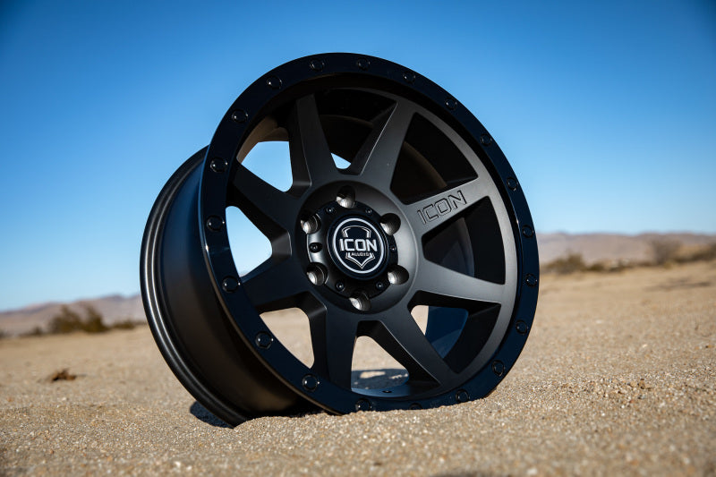 Load image into Gallery viewer, ICON Rebound 17x8.5 6x5.5 0mm Offset 4.75in BS 106.1mm Bore Double Black Wheel
