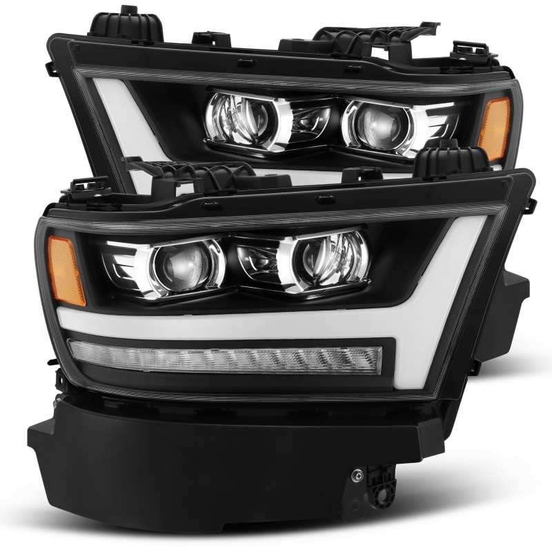 Load image into Gallery viewer, AlphaRex 19-20 Dodge Ram 1500 LUXX LED Proj Headlights Plnk Style Black w/Activ Light/Seq Signal/DRL
