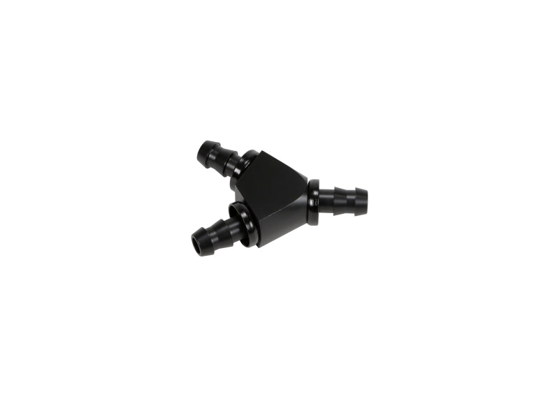 Load image into Gallery viewer, Fleece | Universal 3 / 8in Aluminum Y-Barbed Fitting (For -6 Pushlok Hose) - Black Anodized
