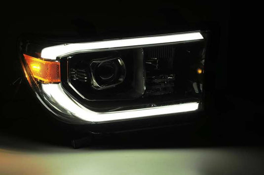 AlphaRex 07-13 Toyota Tundra PRO-Series Projector Headlights Plank Style Chrome w/Activation Light