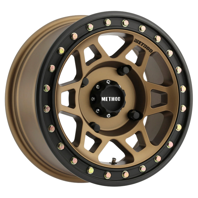 Method | MR405 UTV Beadlock 15x7 4+3/+13mm Offset 4x136 106mm CB Method | Bronze w/Matte Blk Ring Wheel