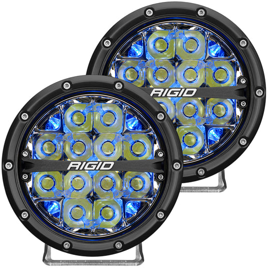 Rigid Industries | 360-Series 6 Inch LED Off-Road Spot Beam - Blue Backlight (Pair)