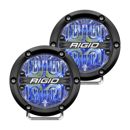 Rigid Industries | 360-Series 4 Inch LED Off-Road Drive Beam - Blue Backlight (Pair)