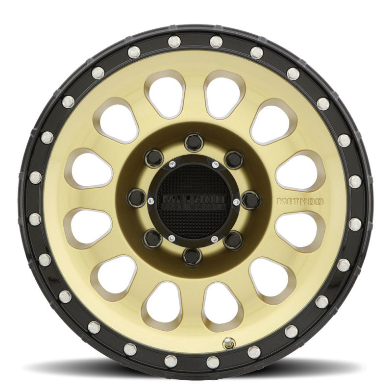 Load image into Gallery viewer, Method | MR315 17x9 -12mm Offset 8x6.5 130.81mm CB Gold/Black Street Loc Wheel
