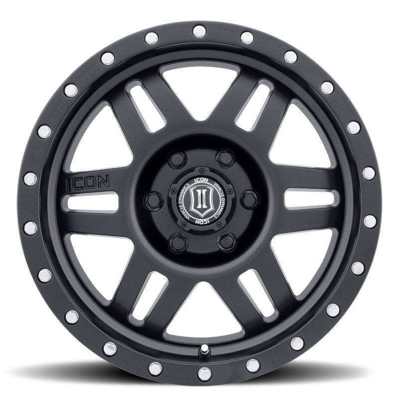 Load image into Gallery viewer, ICON Six Speed 17x8.5 6x5.5 25mm Offset 5.75in BS 108.1mm Bore Satin Black Wheel
