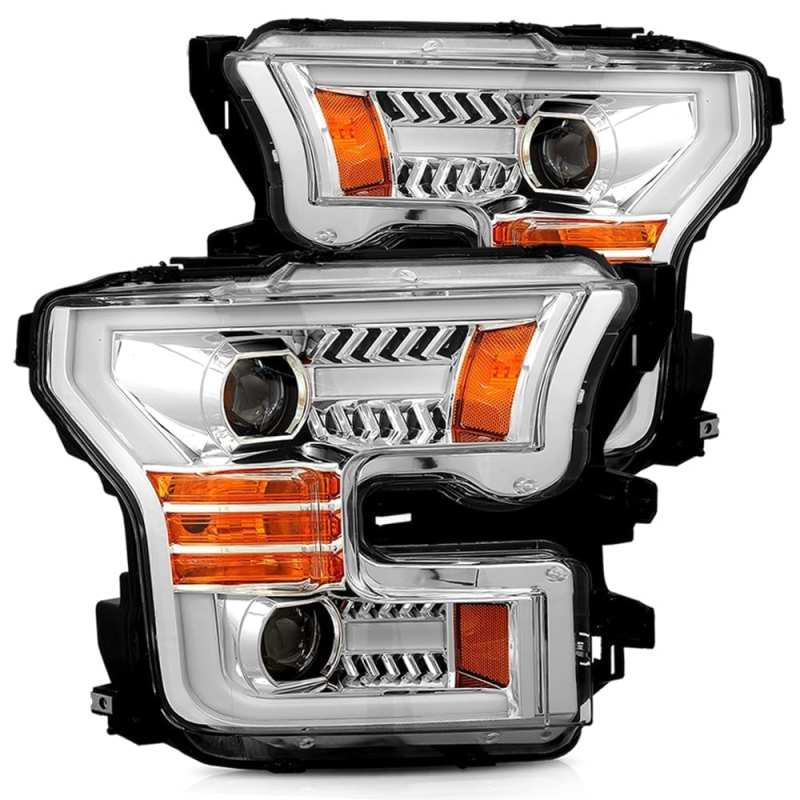 Load image into Gallery viewer, AlphaRex 15-17 Ford F-150 PRO-Series Projector Headlights Plank Style Chrm w/Activ Light/Seq Signal
