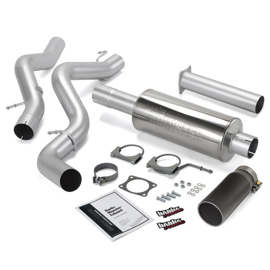 Banks Power | 2006-2007 GM 6.6L Duramax ECSB Monster Exhaust System - 4 Inch SS Single Exhaust With Black Tip