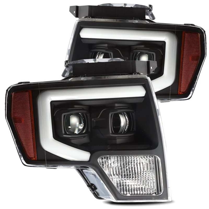 Load image into Gallery viewer, AlphaRex 09-14 Ford F-150 LUXX LED Proj Headlights Plank Style Black w/Activ Light/Seq Signal/DRL
