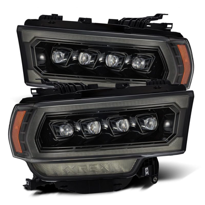 Load image into Gallery viewer, AlphaRex 19-21 Ram 2500 NOVA LED Proj Headlights Plank Style Alpha Blk w/Activ Light/Seq Signal/DRL
